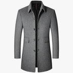 Wool-Blend Anorak Coat with Turned-Up Collar for Men