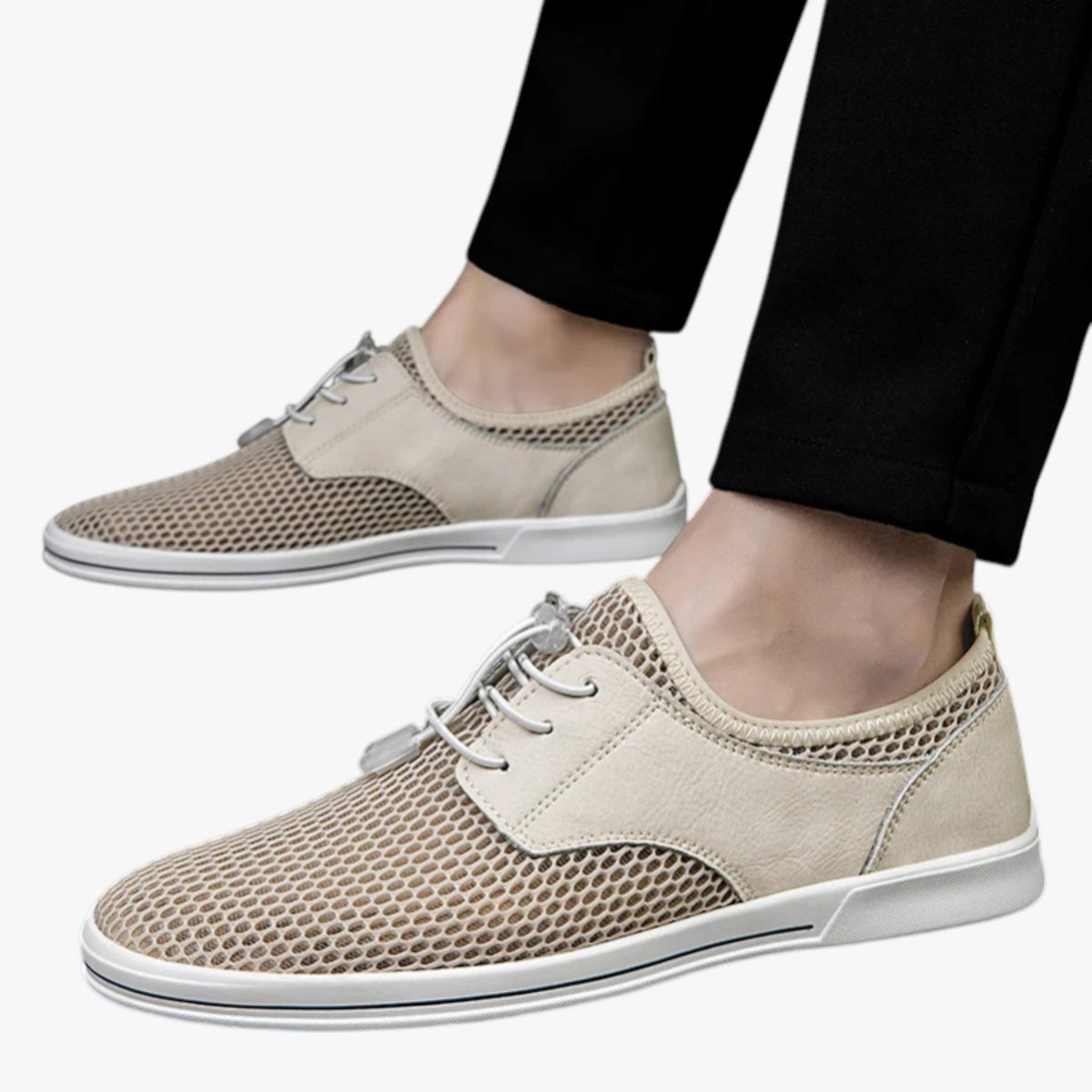 Mocasines sin cordones de malla transpirable y ligera para el verano