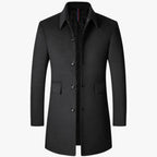 Wool-Blend Anorak Coat with Turned-Up Collar for Men