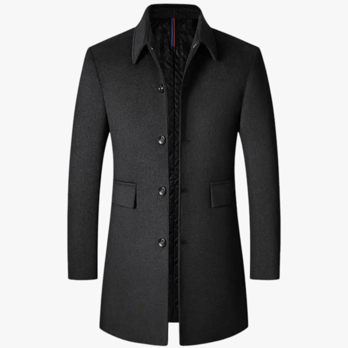 Wool-Blend Anorak Coat with Turned-Up Collar for Men