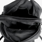 Vintage-Style Faux Leather Backpack with Wide Shoulder Straps