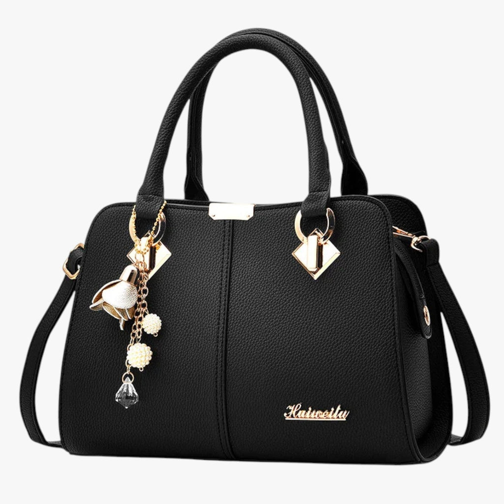 Adjustable PU Shoulder Bag with Organised Compartments
