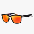 Retro polarised sunglasses with mirror-effect lenses