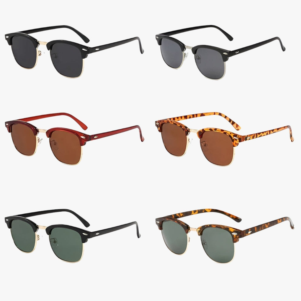 Gafas de sol polarizadas semi al aire con montura retro