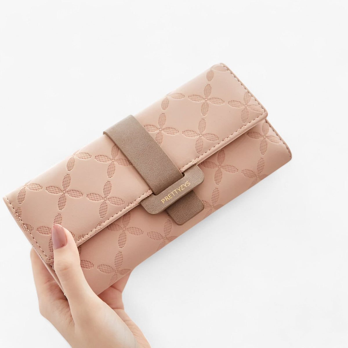 Embossed Faux Leather Wallet with Smart Accordion Design