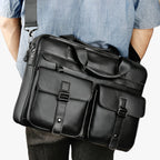 Bolso para portátil de piel sintética con correa acolchada ajustable