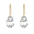 Crystal Teardrop Drop Earrings with a Silver-Tone Finish