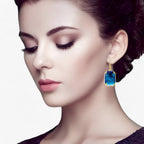 Gemstone Dangle Earrings with Gold and Silver Accents