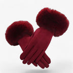 Guantes táctiles de aspecto ante con forro de terciopelo