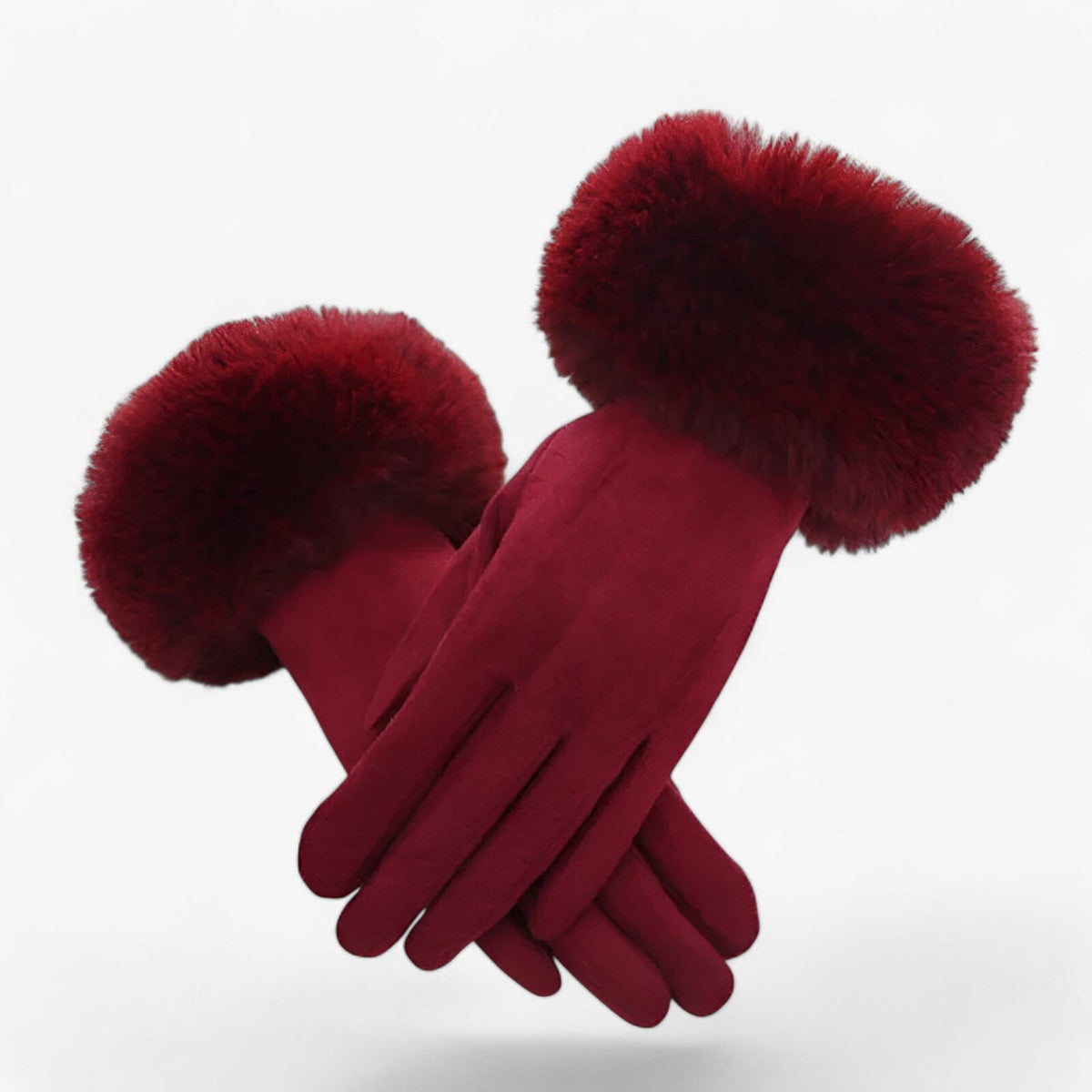 Guantes táctiles de aspecto ante con forro de terciopelo