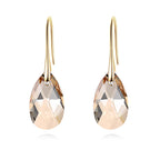 Crystal Teardrop Drop Earrings with a Silver-Tone Finish