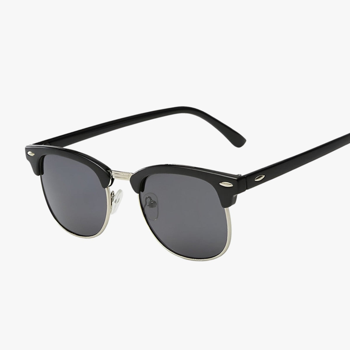 Semi-Rimless Polarized Sunglasses with a Retro Frame