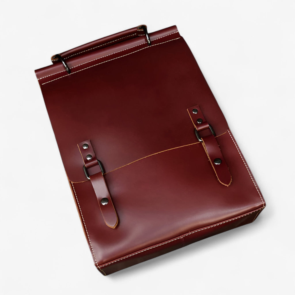 Faux Leather Backpack with Laptop Compartment for Daily Use