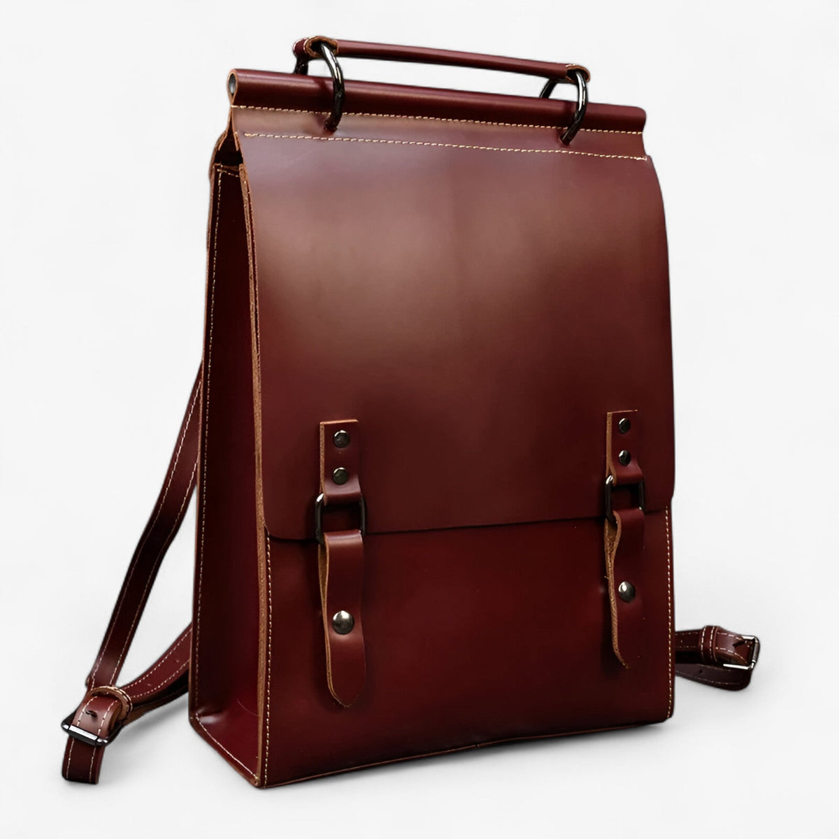 Faux Leather Backpack with Laptop Compartment for Daily Use