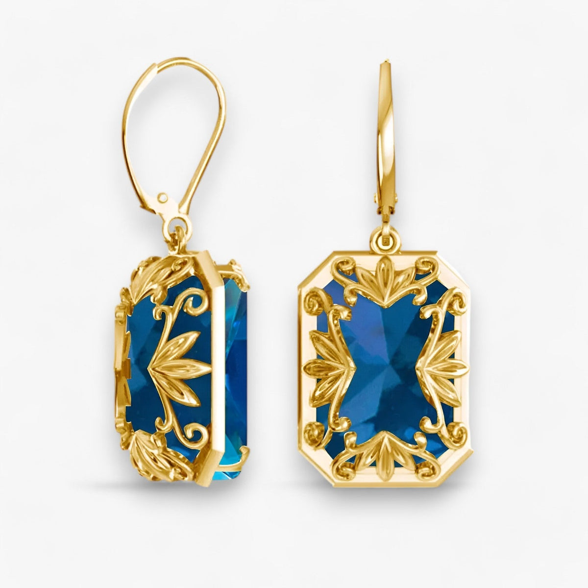 Gemstone Dangle Earrings with Gold and Silver Accents