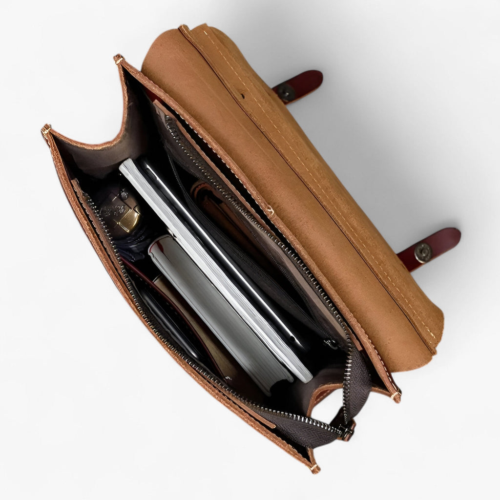 Faux Leather Backpack with Laptop Compartment for Daily Use