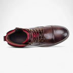 Handmade Faux Leather Oxford Boots with Padded Insole