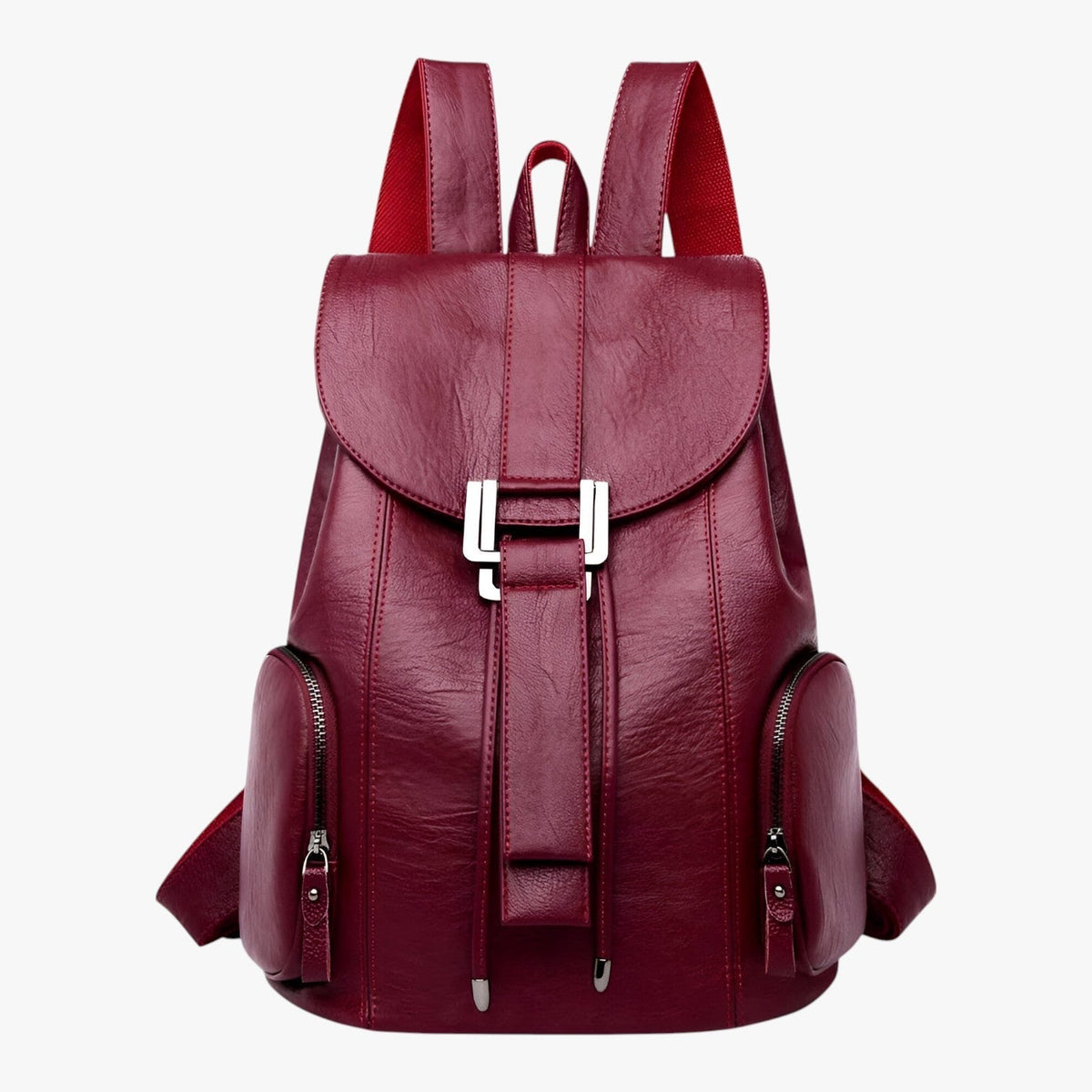Faux Leather Backpack with Laptop Compartment