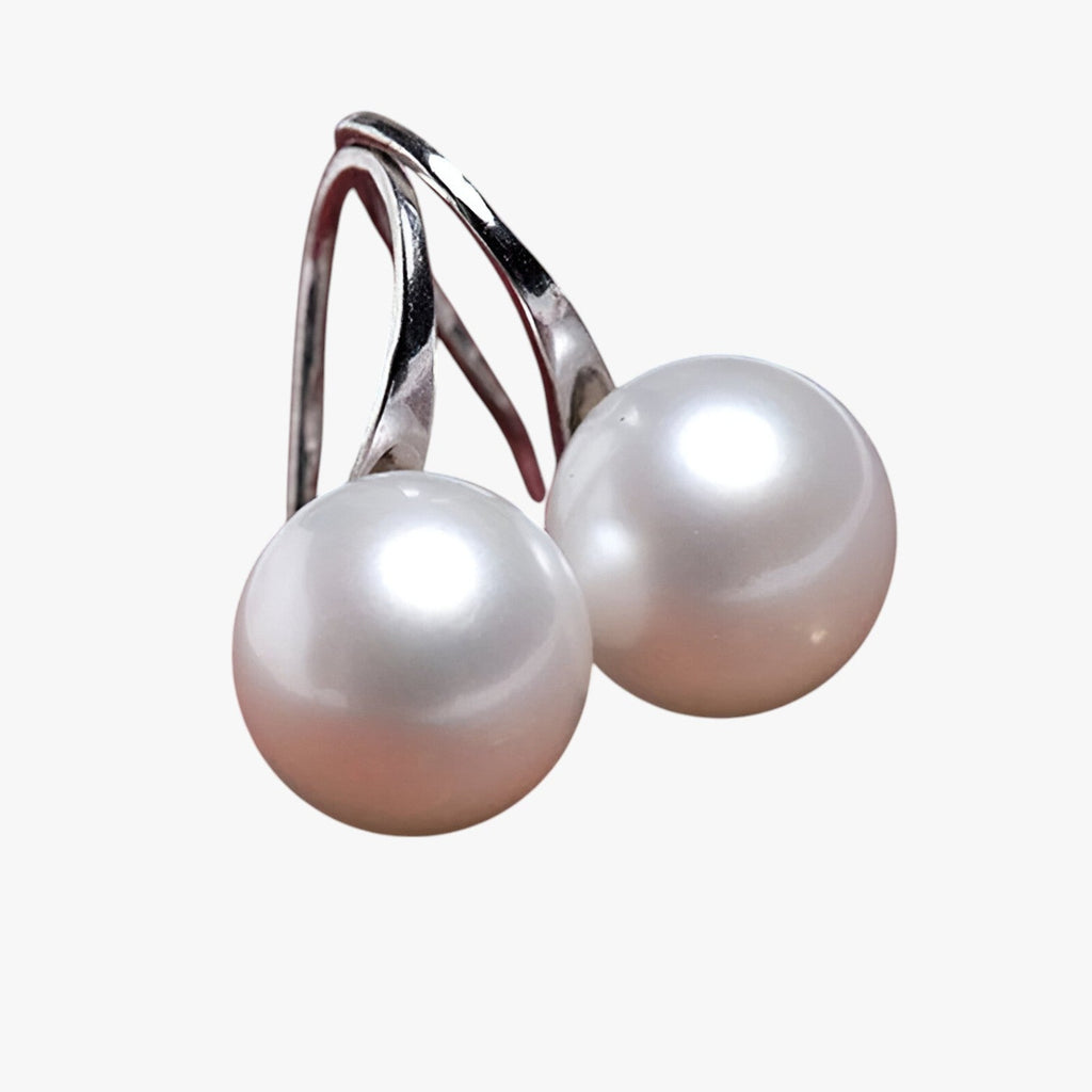 Pendientes de perlas colgantes con detalles de cristal brillante