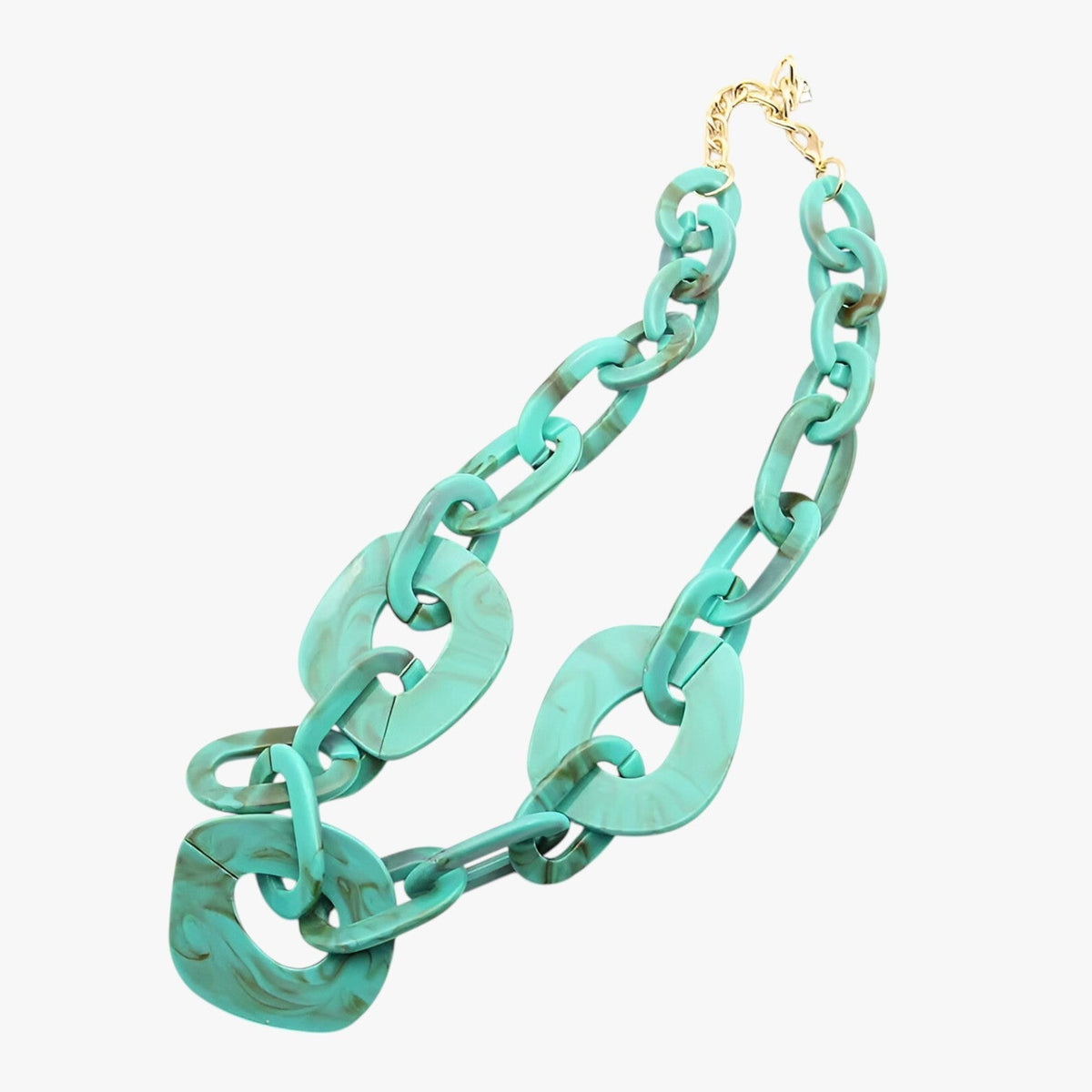 Geometric chain choker in acrylic with colour accents