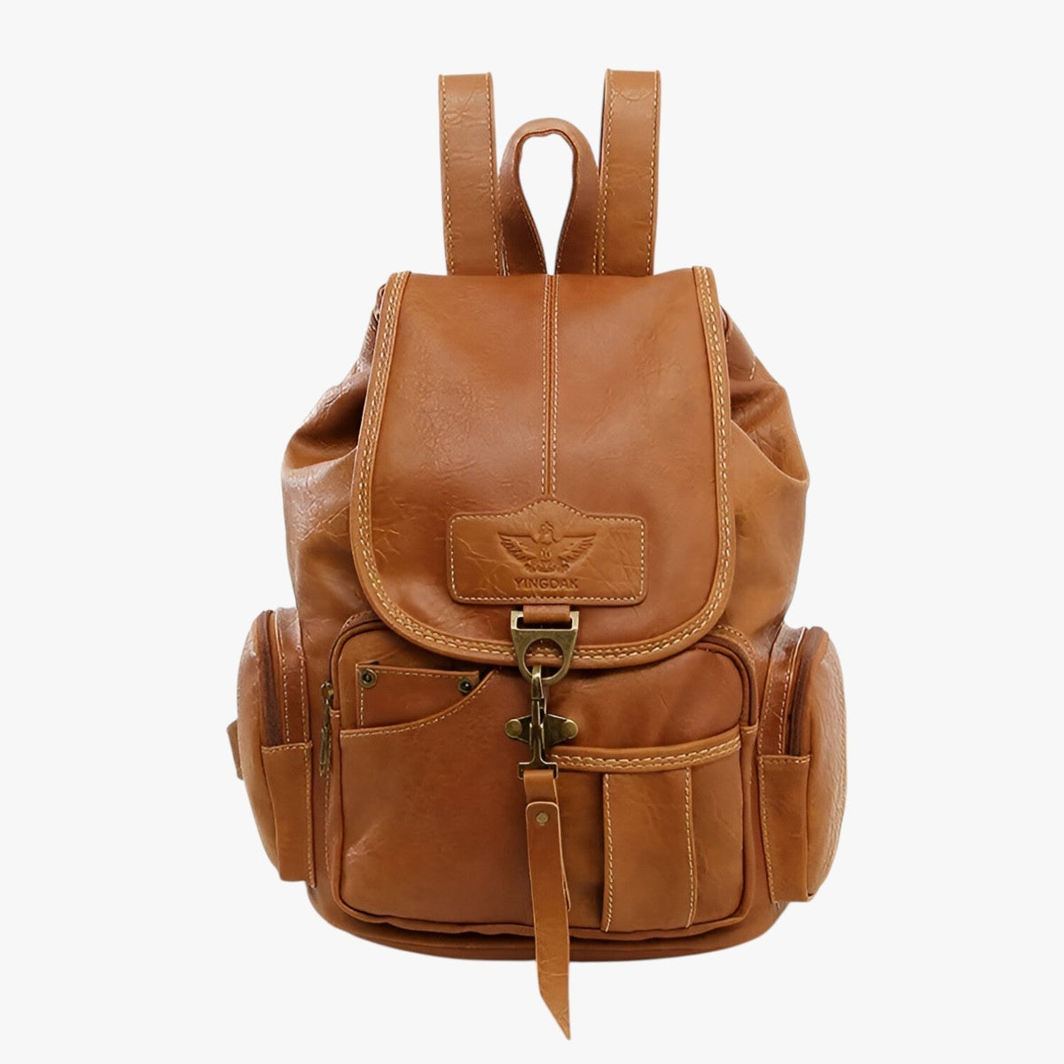 Vintage PU Leather Backpack with Padded Straps
