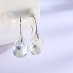 Crystal Teardrop Drop Earrings with a Silver-Tone Finish