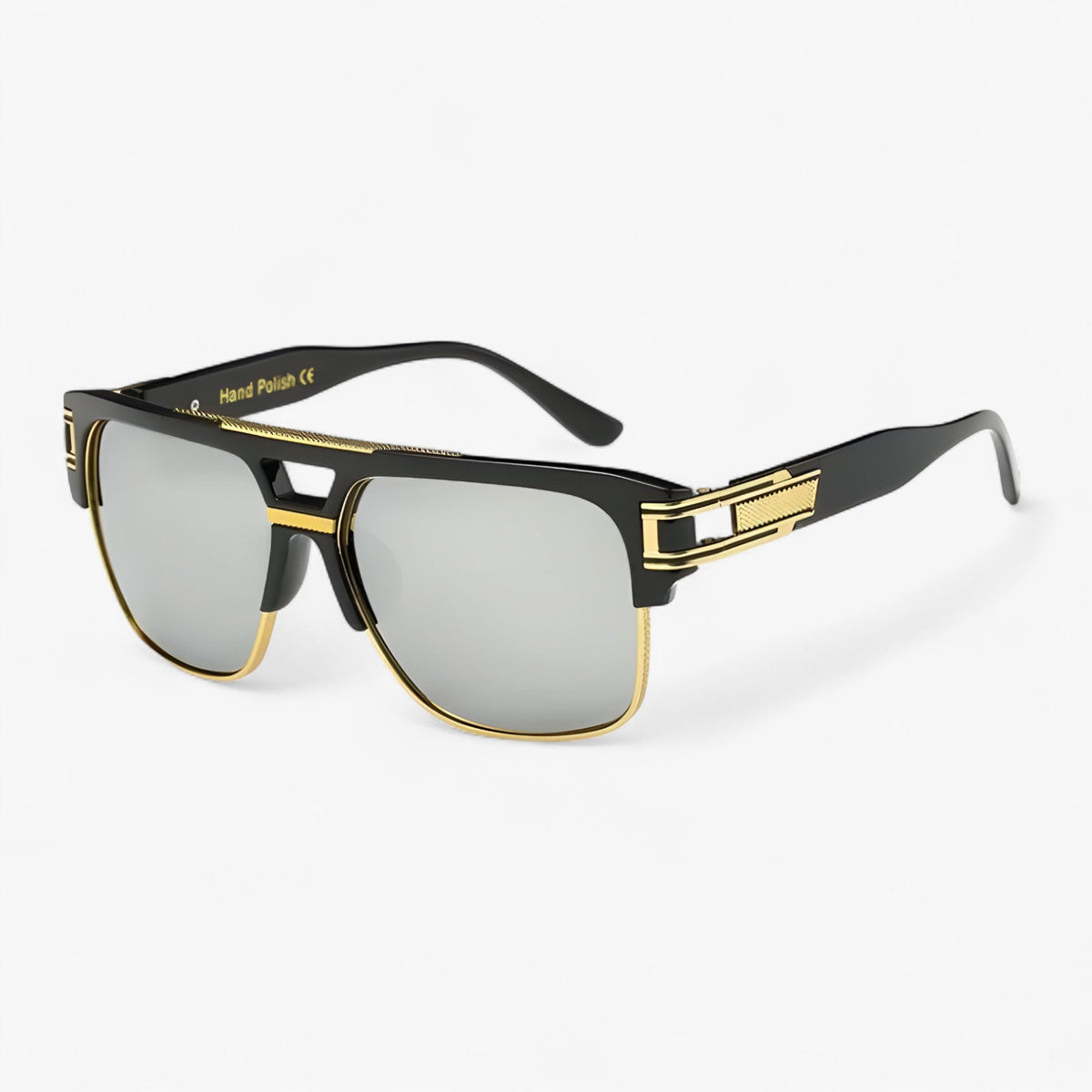 Square Mirrored Sunglasses with a Form-Fitting Frame