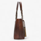 Faux Leather Shoulder Bag with Tassel Detail and Roomy Interior