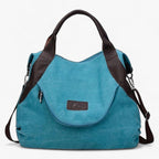 Large Canvas Hobo Bag with Multiple Inner Pockets