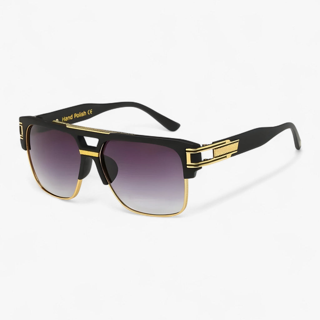 Square Mirrored Sunglasses with a Form-Fitting Frame