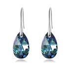 Crystal Teardrop Drop Earrings with a Silver-Tone Finish