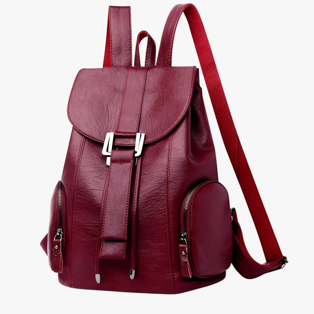 Ryggsäck i konstläder med laptopfack