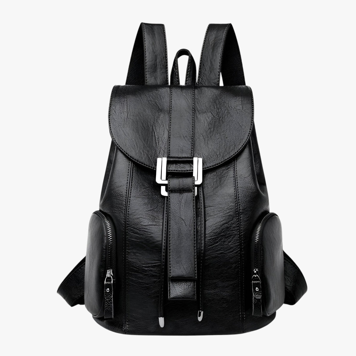 Faux Leather Backpack with Laptop Compartment