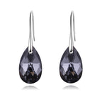 Crystal Teardrop Drop Earrings with a Silver-Tone Finish
