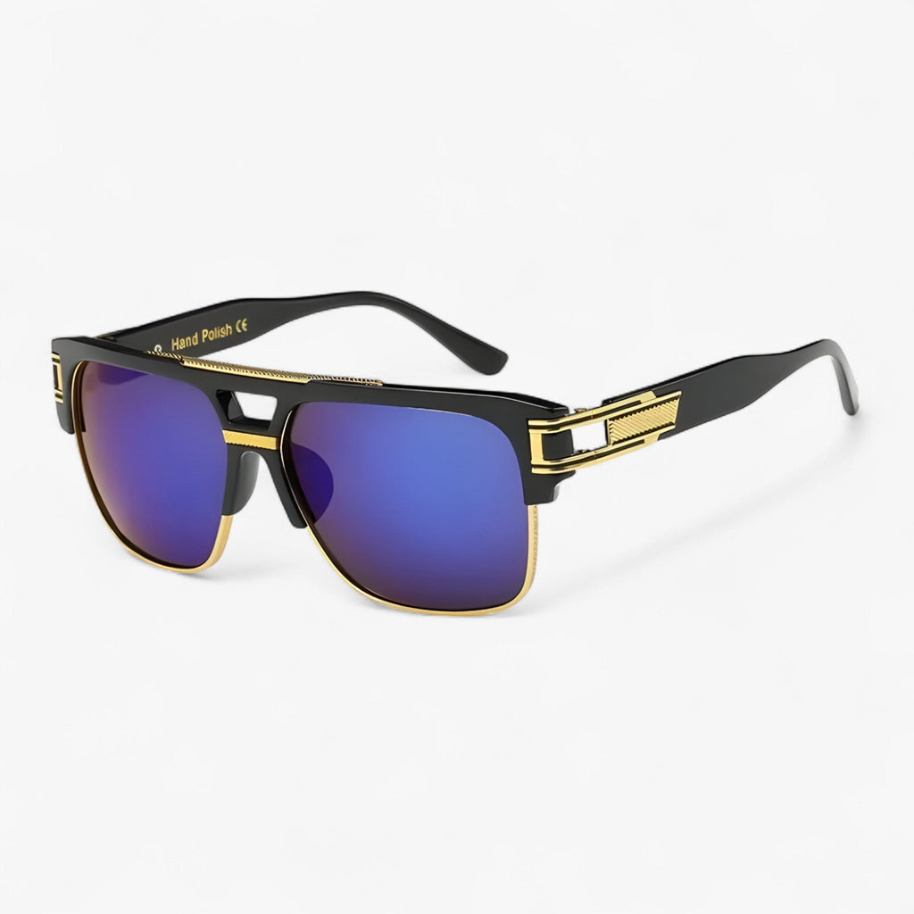 Square Mirrored Sunglasses with a Form-Fitting Frame