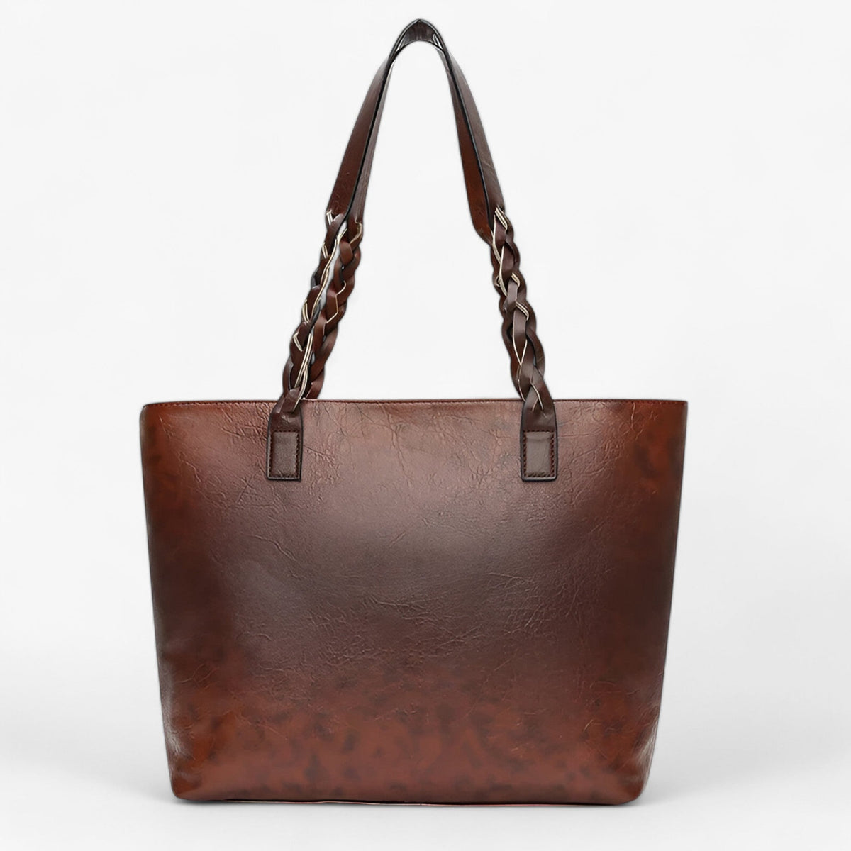 Faux Leather Shoulder Bag with Tassel Detail and Roomy Interior