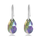 Crystal Teardrop Drop Earrings with a Silver-Tone Finish