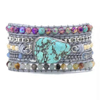Turquoise Wrap Bracelet with Natural Stone Beads