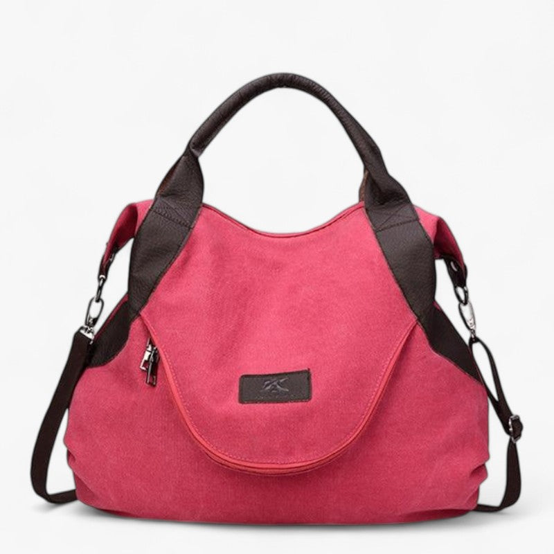 Large Canvas Hobo Bag with Multiple Inner Pockets