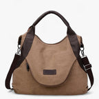 Large Canvas Hobo Bag with Multiple Inner Pockets