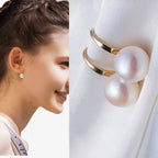 Pendientes de perlas colgantes con detalles de cristal brillante
