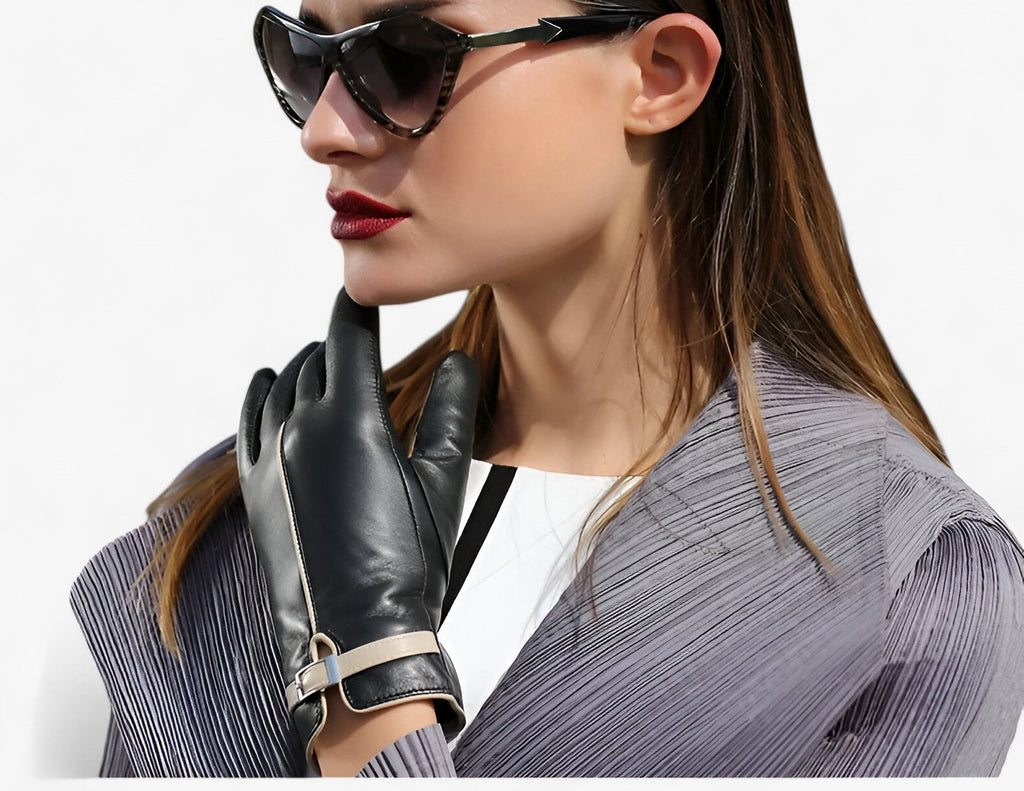 Guantes de piel sintética con yemas compatibles con pantallas táctiles