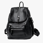 Vintage-Look Faux Leather Backpack with Structured Silhouette