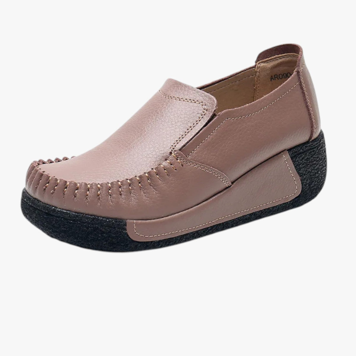 Faux Leather Moccasin Loafers with Platform Sole