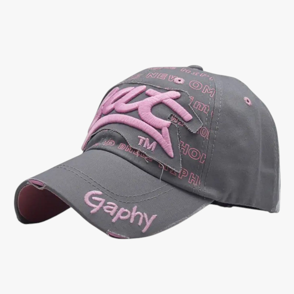 Cotton Snapback Cap with Embroidered Shark Detail