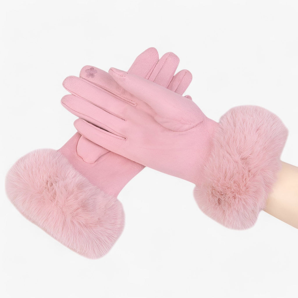 Guantes táctiles de aspecto ante con forro de terciopelo