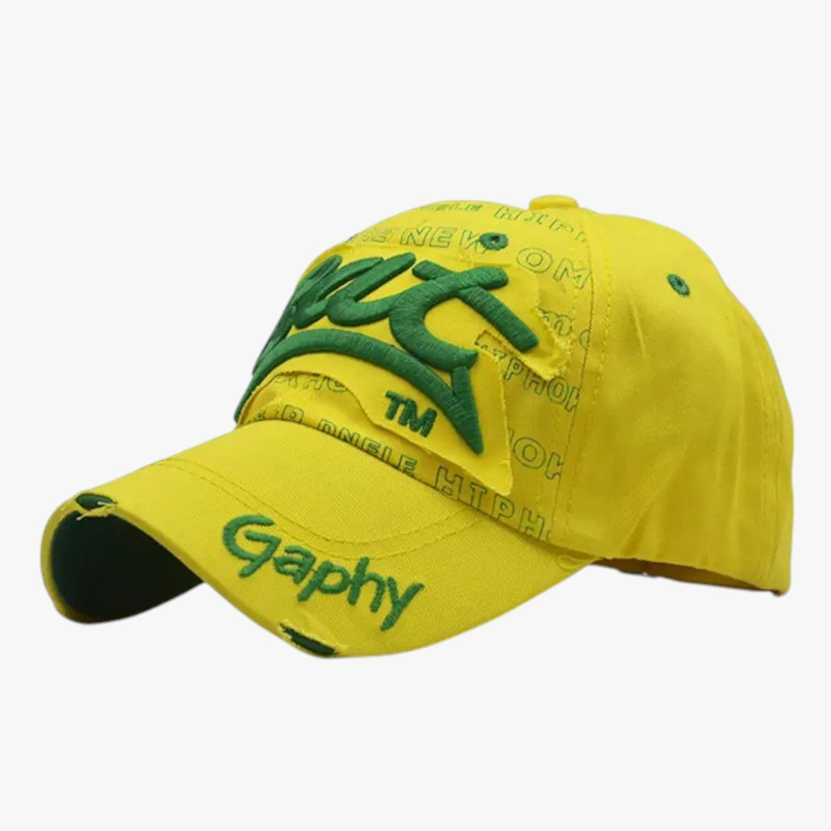Cotton Snapback Cap with Embroidered Shark Detail
