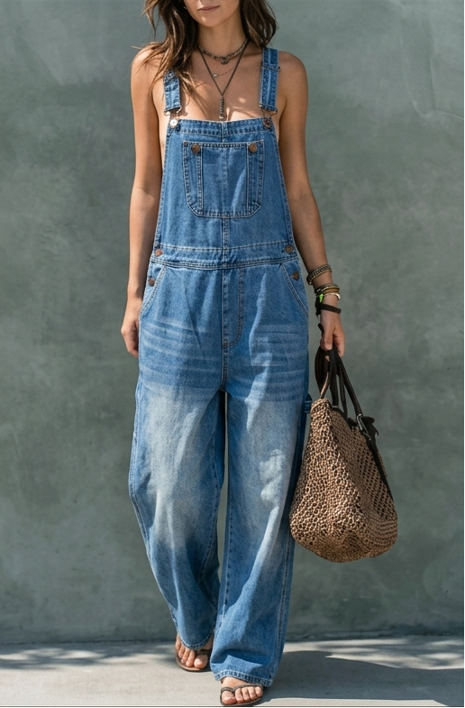 Relaxed Jumpsuit with Peter Pan Collar and Side Pockets