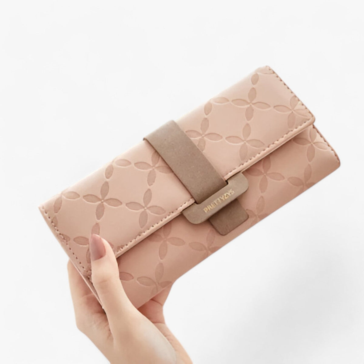 Embossed Faux Leather Wallet with Smart Accordion Design