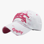 Cotton Snapback Cap with Embroidered Shark Detail